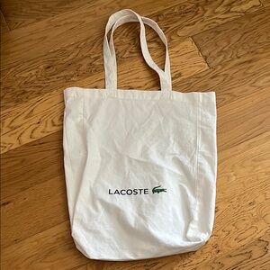 Lacoste White Canvas Tote
